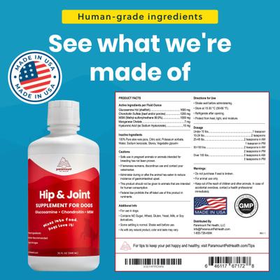 Glucosamine Hip & Joint Supplement for Dogs, 32-fl oz bottle