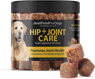 Hip & Joint Mobility with Glucosamine & Chondriotin, Superfood Blend, Human Grade, Plant-based Soft Chews Supplement for Dogs, 45 count