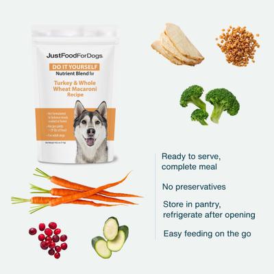 DoItYourself Turkey & Whole Wheat Macaroni Recipe Fresh Dog Food Recipe & Nutrient Blend, 4-oz bag
