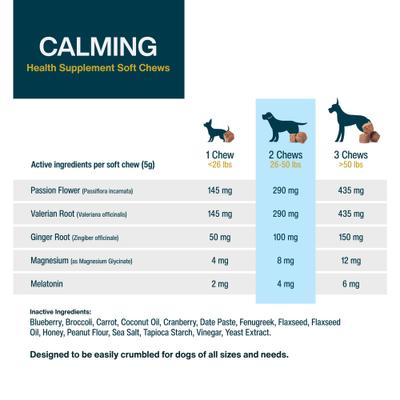 Calming Support Stress & Anxiety, Melatonin, Relaxation Aid, Human-Grade Ingredients Soft Chew Supplement for Dogs, 45 count