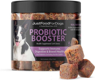 Probiotic Booster Gut, Digestive Health Support, Diarrhea, Human Grade Ingredients Soft Chews Supplement for Dogs, 45 count