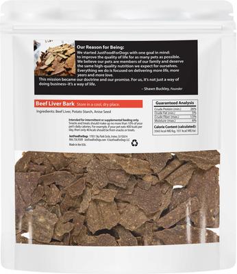 Beef Liver Bark Dog Treats, 5-oz bag