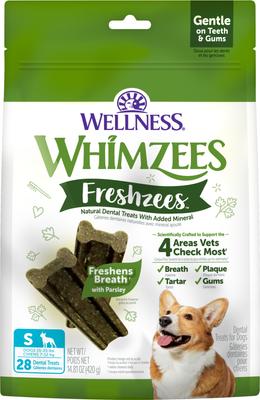 Freshzees Small Dental Dog Treats, 14.81-oz bag, 28 count