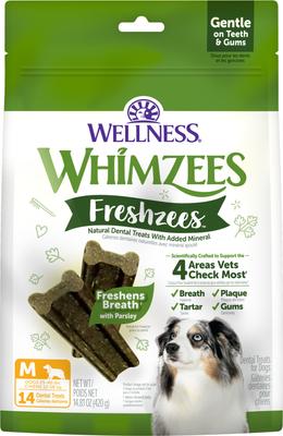 Freshzees Medium Dental Dog Treats, 14.81-oz bag, 14 count