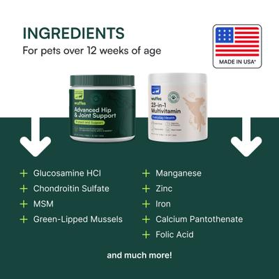 Bundle 23-in-1 Multivitamin, 30 count & Hip & Joint Supplement for Large Breed Dogs, 30 count