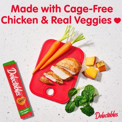 Delectables Squeeze Up Chicken & Veggie Lickable Cat Treats, 0.5-oz tube, 32 count