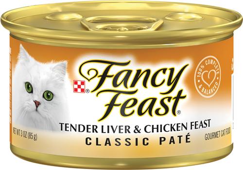 Classic Pate Tender Chicken & Liver Feast Wet Cat Food, 3-oz, case of 24