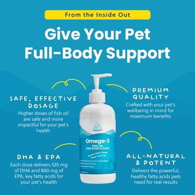 Omega-3 Fish Oil Dog & Cat Supplement, 16oz