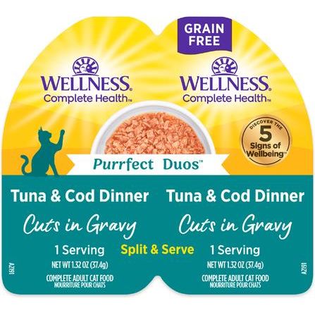 Comida húmeda para gatos Complete Health Purrfect Duos con cortes de res y pollo sin cereales en salsa, 2.64 oz (paquete de 12)