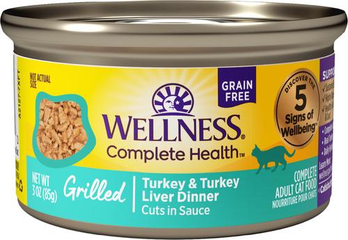 Complete Health Grilled Turkey & Turkey Liver Grain-Free Cuts in Sauce Wet Cat Food, 3-oz can, case of 12