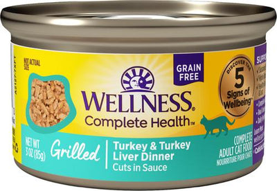Complete Health Grilled Turkey & Turkey Liver Grain-Free Cuts in Sauce Wet Cat Food, 3-oz can, case of 12