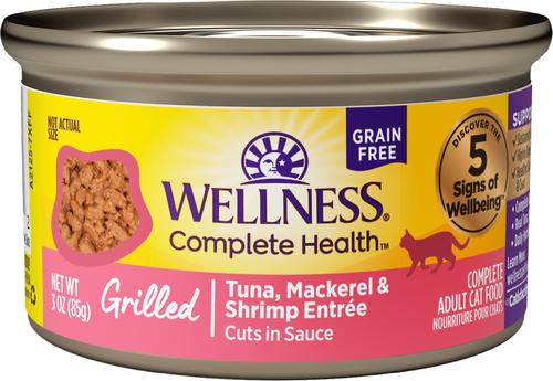 Complete Health Grilled Tuna, Mackerel & Shrimp Grain-Free Cuts in Sauce Wet Cat Food, 3-oz can, case of 12