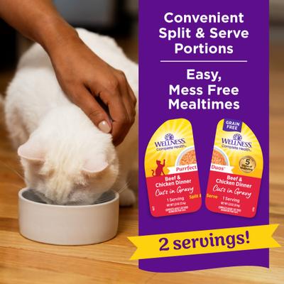 Complete Health Purrfect Duos Beef & Chicken Grain-Free Cuts in Gravy Wet Cat Food, 2.64-oz cup, case of 12