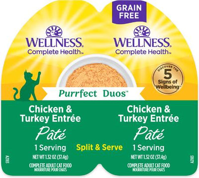 Complete Health Purrfect Duos Chicken & Turkey Grain-Free Pate Wet Cat Food, 2.64-oz cup, case of 12