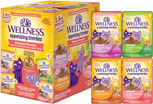 Appetizing Entrees Whipped Wonders Mousse Variety Pack Wet Cat Food, 2.8-oz pouch, case of 8