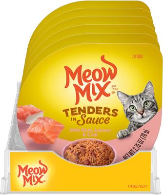 Tenders in Sauce with Real Salmon & Crab Wet Cat Food, 2.75-oz cup, case of 12