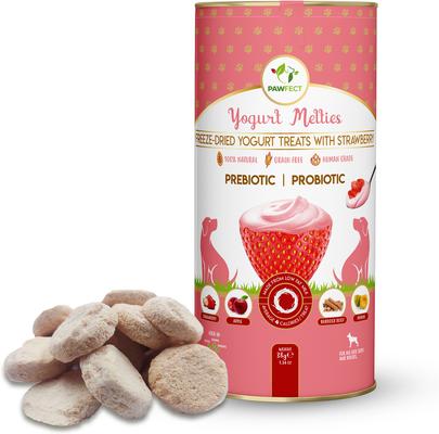 All Natural Grain-free Yogurt with Strawberry Prebiotic Probiotic Freeze-dried Dog Treat, 1.34-oz canister