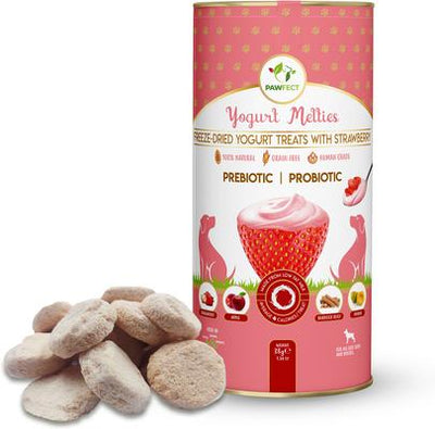 Yogur natural sin cereales con fresa, premio liofilizado para perros, envase de 1,34 oz