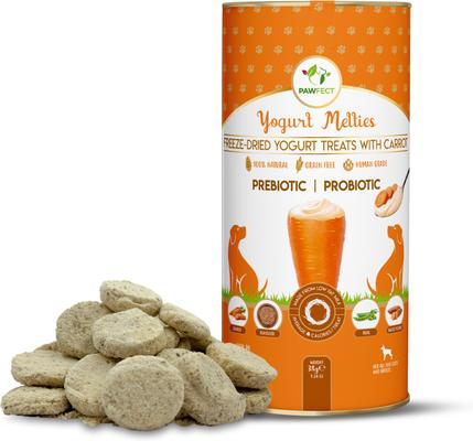 All Natural Grain-free Yogurt with Pineapple Prebiotic Probiotic Freeze-dried Dog Treat, 1.34-oz canister