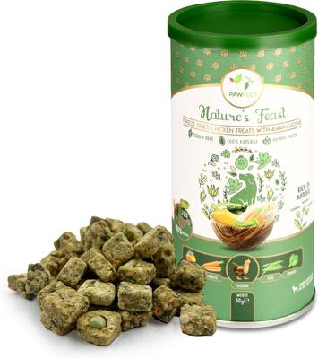 Nature's Feast Chicken with Asian Greens Grain-Free All Natural Freeze-Dried Dog Training Treat, 1.76-oz canister