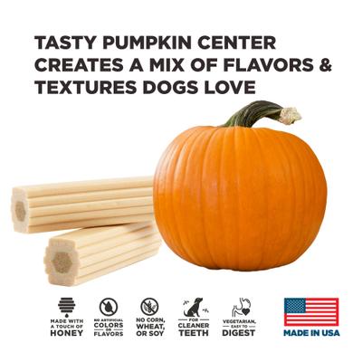 Pumpkin Dental Stick Dog Chew Treat, X-Large, 3.7-oz bag