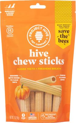 Pumpkin Dental Stick Dog Chew Treat, Large, 7-oz bag