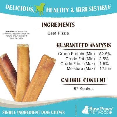 6-inch Jumbo Bully Sticks Dog Treats, 5 count