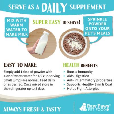 Powder Whole Goat Milk Supplement for Dogs & Cats, 7-oz