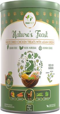Nature's Feast Chicken with Asian Greens Grain-Free All Natural Freeze-Dried Dog Training Treat, 5.29-oz canister