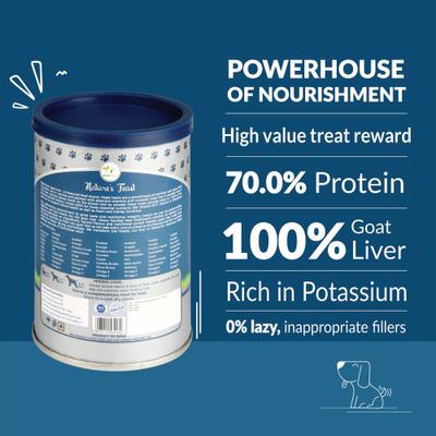 Nature's Feast Goat Liver Grain-Free All Natural Freeze-Dried Dog Training Treat, 7.05-oz canister