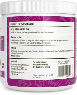 Mushroom Mobility Bacon Flavored Joint Support Chew Supplement for Dogs & Cats, 60 count