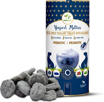 All Natural Grain-free Yogurt with Strawberry Prebiotic Probiotic Freeze-dried Dog Treat, 1.34-oz canister