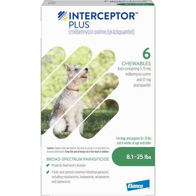 Masticables para perros, 8.1-25 lbs, (Caja verde), 6 masticables (suministro para 6 meses)