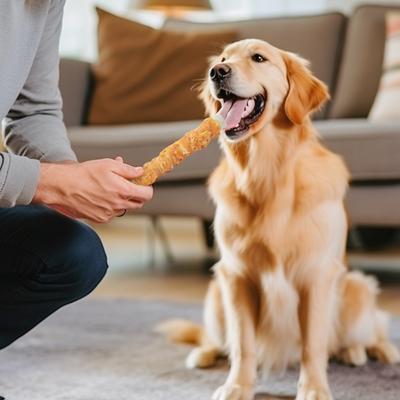 Rollitos de cuero crudo envueltos en pollo, golosinas masticables para perros de 9 pulgadas, 10 unidades