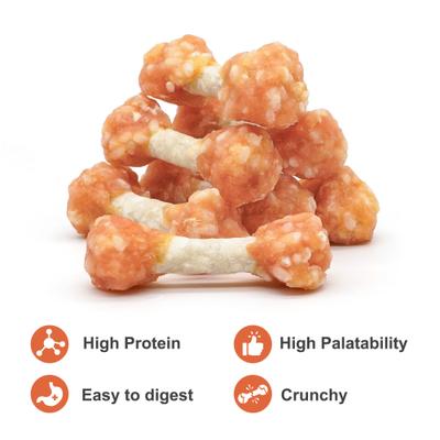 Galletas para perros de 2,5 pulgadas con forma de mancuernas de pollo y arroz, 17 unidades