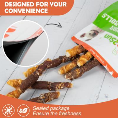 Triple Flavor Chicken Liver Duck & Chicken Wrapped Rawhide Sticks 5-inch Dog Treats, 30 count