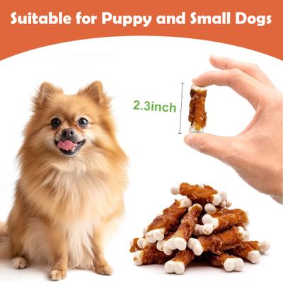 Chicken Wrapped Calcium Bones 2.3-inch Rawhide-Free Dog Treats, 56 count