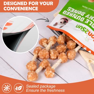 Galletas para perros de 2,5 pulgadas con forma de mancuernas de pollo y arroz, 17 unidades