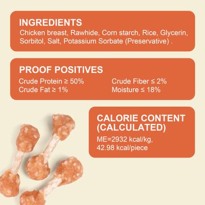 Galletas para perros de 2,5 pulgadas con forma de mancuernas de pollo y arroz, 17 unidades