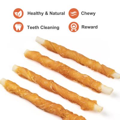 Rawhide Twist Chicken Hide Sticks 5-inch Dog Treats, 40 count