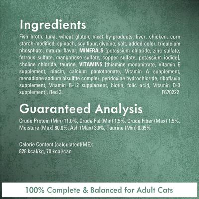 Comida enlatada para gatos Medleys Tuna Florentine, 3 oz, caja de 24