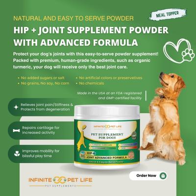 All-Natural Hip & Joint Powder Dog Supplement, 90 servings