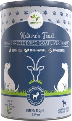 Nature's Feast Goat Liver Grain-Free All Natural Freeze-Dried Dog Training Treat, 7.05-oz canister