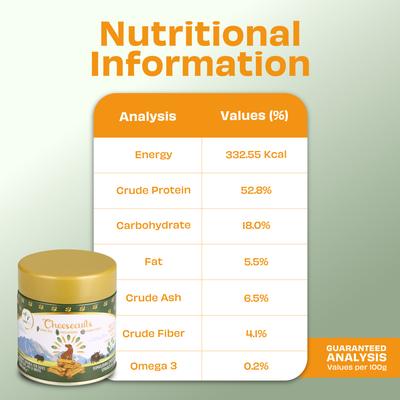 Galletas de queso totalmente naturales con zanahoria, espinacas y huevos sin cereales. Premios crujientes para el entrenamiento de perros, lata de 3.53 oz.