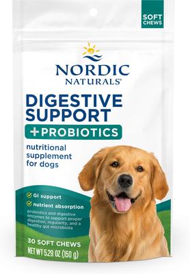 Pork Flavored Digestive Support Soft Chew Supplement for Dogs, 5.29-oz bag