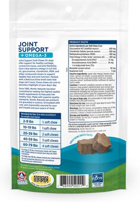 Pork Flavored Joint Support Soft Chew Supplement for Dogs, 5.29-oz bag