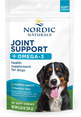 Pork Flavored Joint Support Soft Chew Supplement for Dogs, 5.29-oz bag