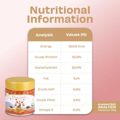 Galletas de queso sin cereales totalmente naturales con manzana, canela y huevos. Premios crujientes para el entrenamiento de perros, lata de 3.53 oz.