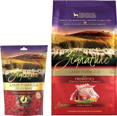 Bundle: Zignature Lamb Limited Ingredient Formula Grain-Free Dry Dog Food, 25-lb bag + Zignature Grain-Free Lamb Formula Ziggy Bars Biscuit Dog Treats, 12-oz bag