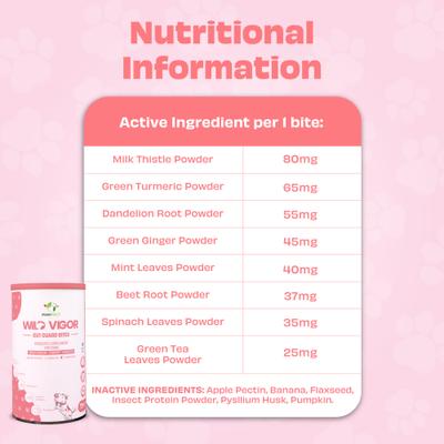 Wild Vigor All Natural Grain-Free Probiotic Supplement Chews for Dogs, 60 count